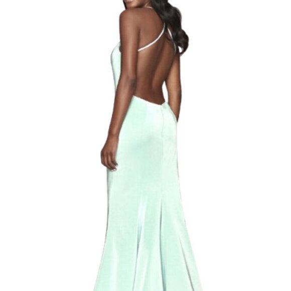 NWT Faviana S10659 Prom Dress Stretch Faille Satin Lavender Size 2 - Picture 3 of 8